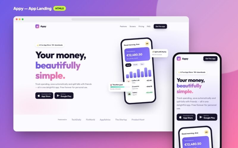 Appy — Mobile App Landing Page Template
