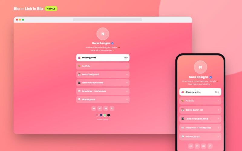 Bio — Link in Bio Page Template