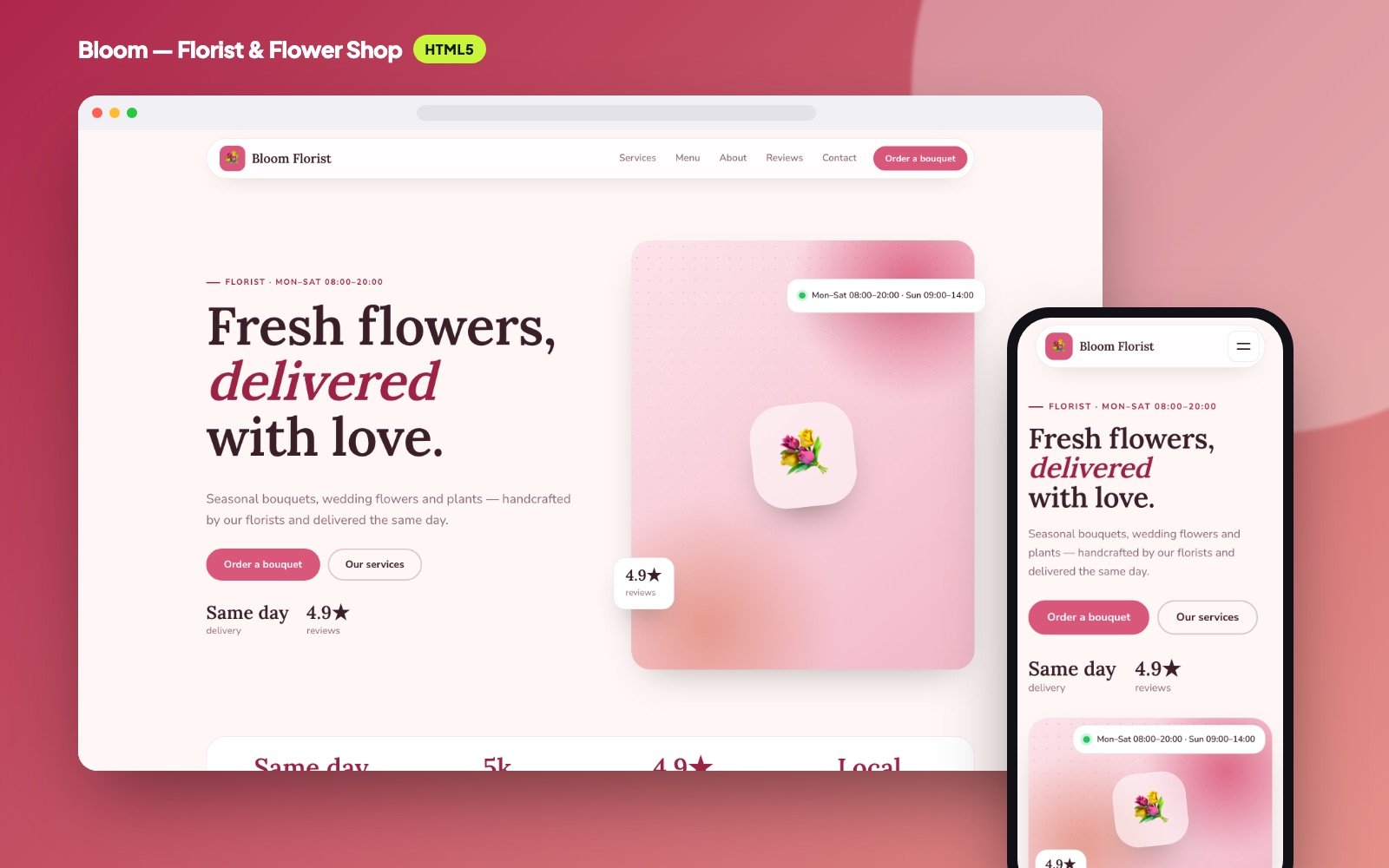Bloom — Florist & Flower Shop Website
