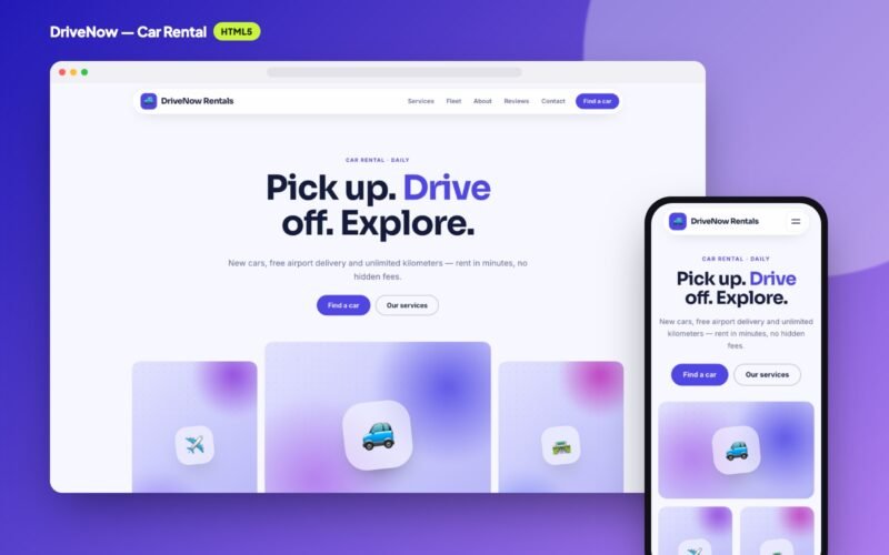 DriveNow — Car Rental Website