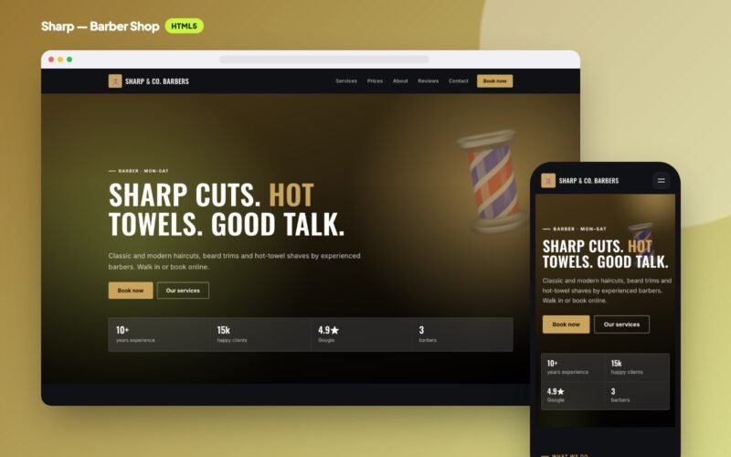Sharp — Barber Shop Website