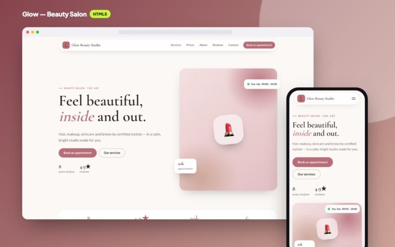 Glow — Beauty Salon Website