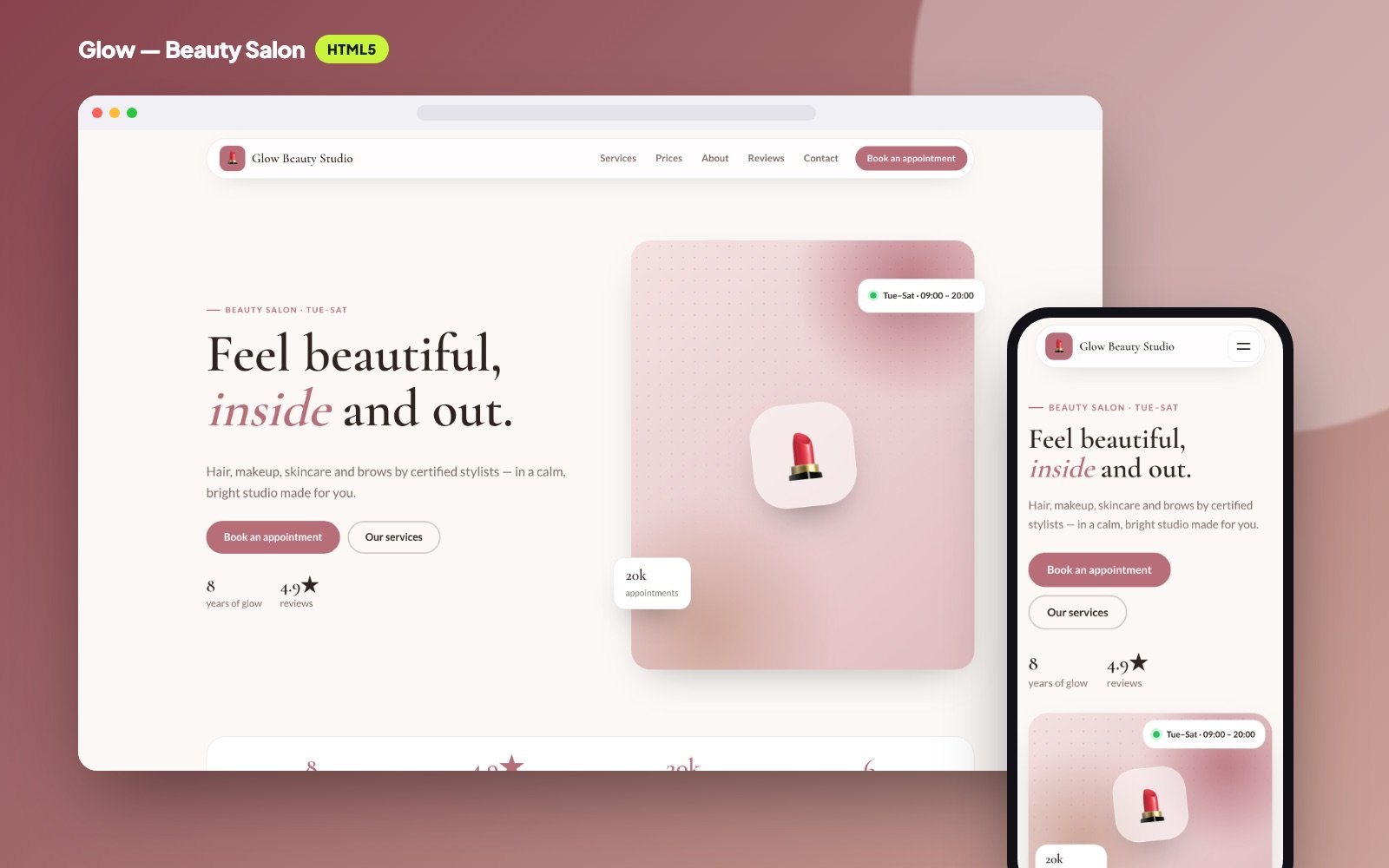 Glow — Beauty Salon Website