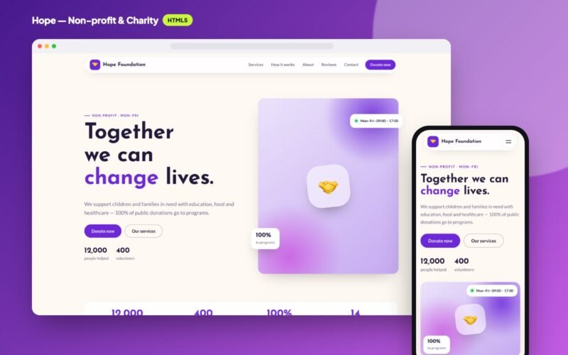 Hope — Non-profit & Charity Website