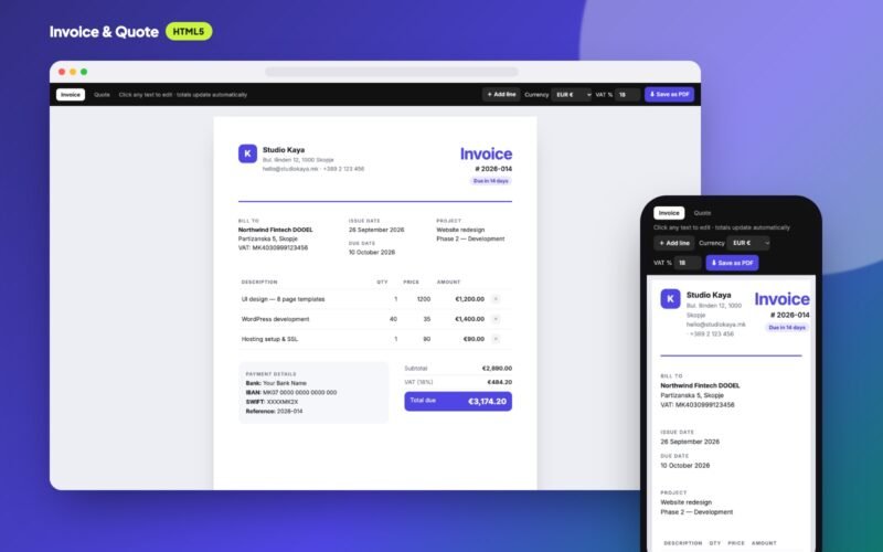 Invoice & Quote — HTML Templates
