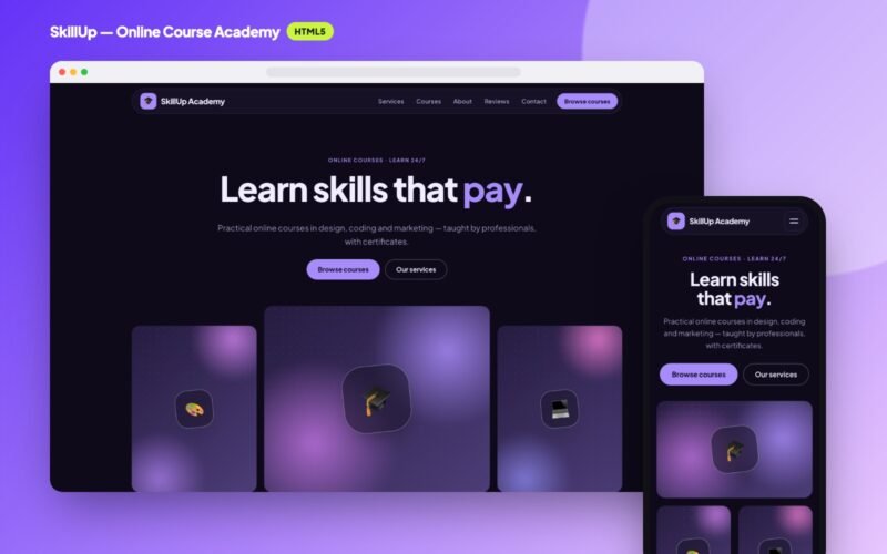 SkillUp — Online Course Academy Website