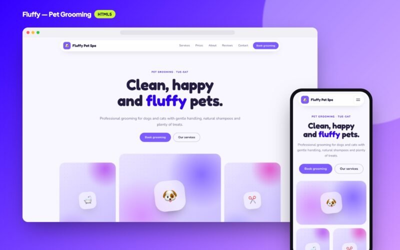 Fluffy — Pet Grooming Website