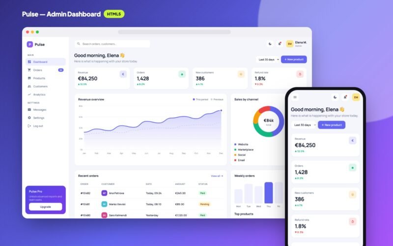 Pulse — Admin Dashboard Template