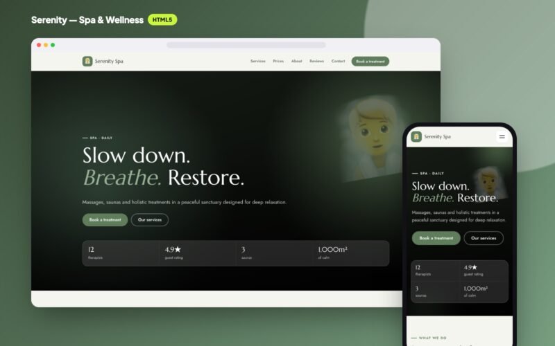 Serenity — Spa & Wellness Website