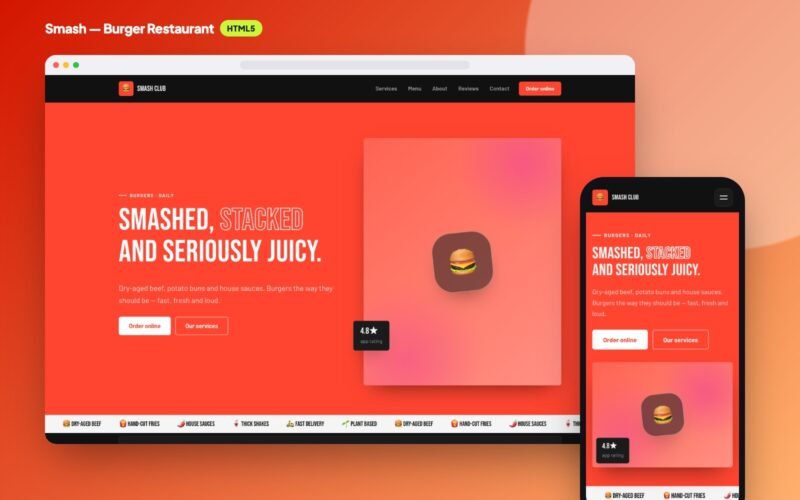 Smash — Burger Restaurant Website
