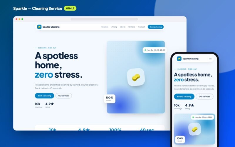 Sparkle — Cleaning Service Website