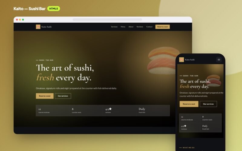 Kaito — Sushi Bar Website