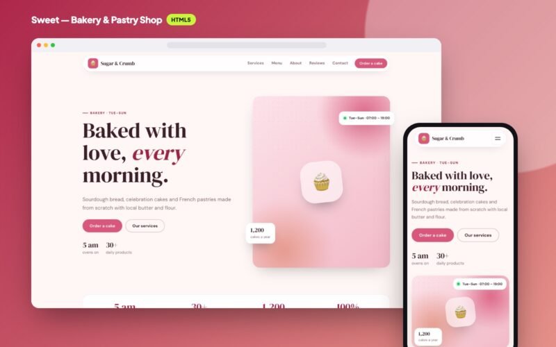 Sweet — Bakery & Pastry Shop Website