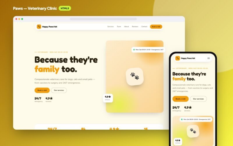 Paws — Veterinary Clinic Website