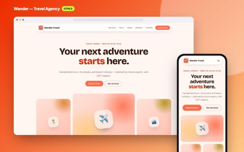 Wander — Travel Agency Website